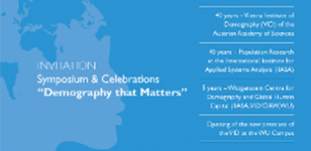 Symposium and Celebrations "Demography that Matters" - 09 September 2015