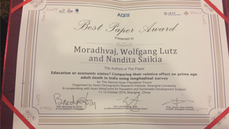 Best Paper Award for Mr. Moradhvaj and his co-authors